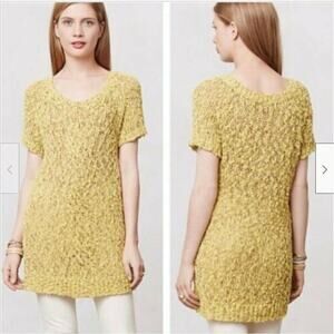 Anthropologie Moth sz S yellow‎ knit cotton sweater